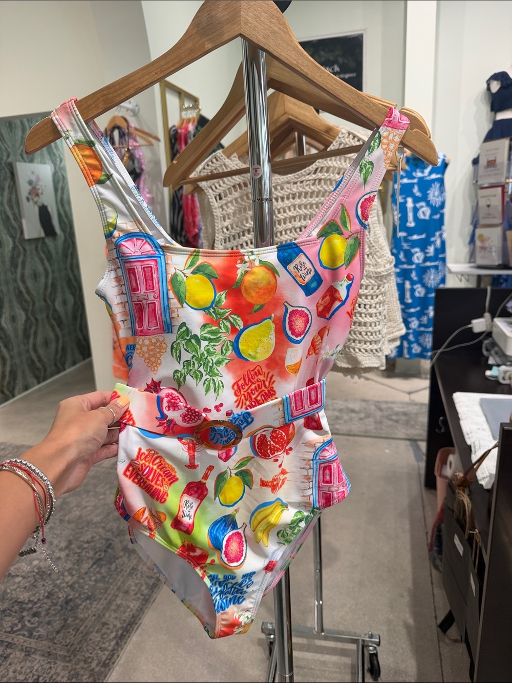 Colorful Fruit-Print One-Piece Swimsuit